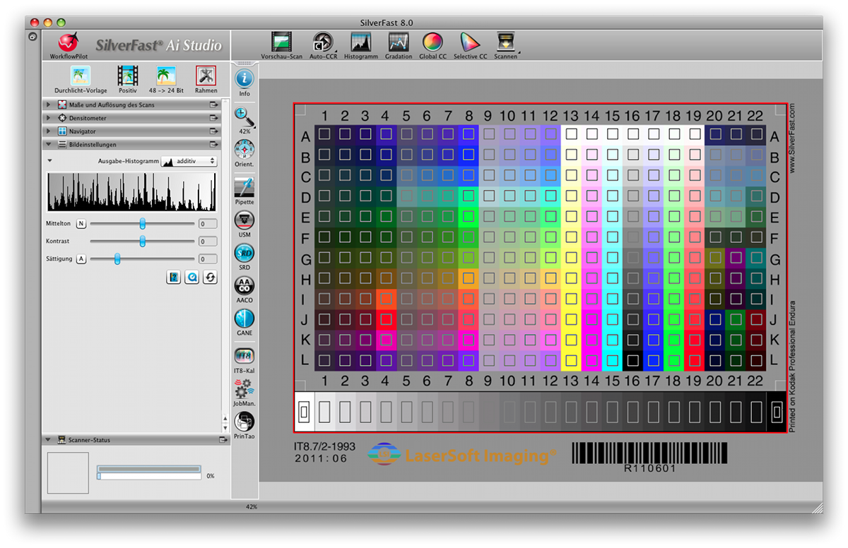 AutoIT8Kalibrierung nach ISO 12641 vollautomatisch mit SilverFast