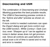 Descreen and USM Explanation