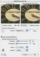 Descreen and USM Menu